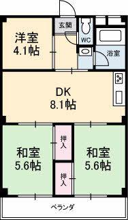 キクスイビル(3DK/4階)の間取り写真