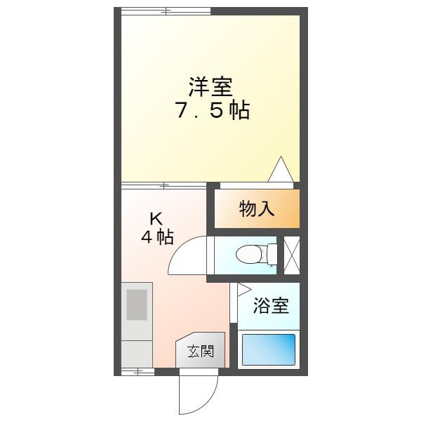 APPLE荘S(1K/2階)の間取り写真