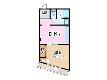 マルコビル木更津(1DK/2階)の間取り写真