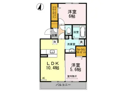 レチエIII(2LDK/3階)の間取り写真
