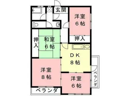 山内レジデンス(4DK/3階)の間取り写真