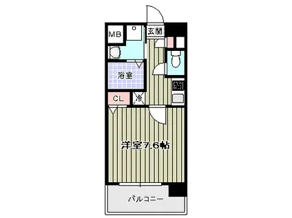 ブランパレス寺田町(1K/4階)の間取り写真