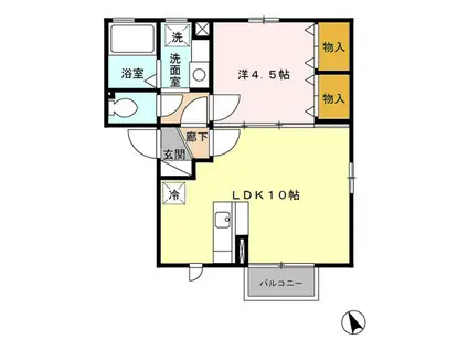 セジュールモア(1LDK/1階)の間取り写真