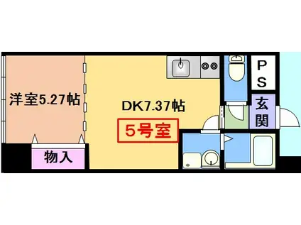 グレイス大町(1LDK/7階)の間取り写真