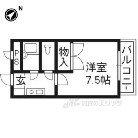 第6レジデンス春田(1K/4階)の間取り写真