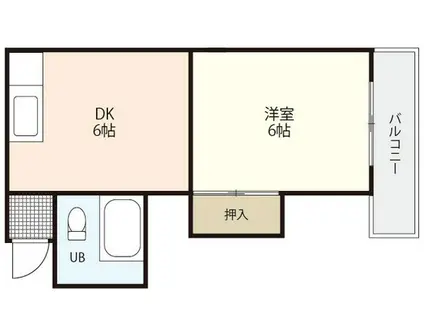 ミトビル(1DK/3階)の間取り写真