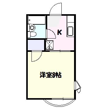 ガーデンハイム(1K/1階)の間取り写真