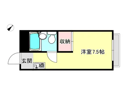 高田マンション(ワンルーム/1階)の間取り写真