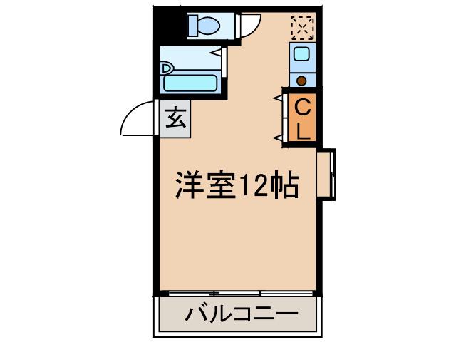 モンハイツ西公園(ワンルーム/4階)の間取り写真
