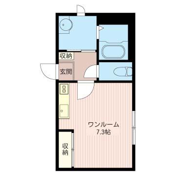 ピアザ本郷(ワンルーム/1階)の間取り写真