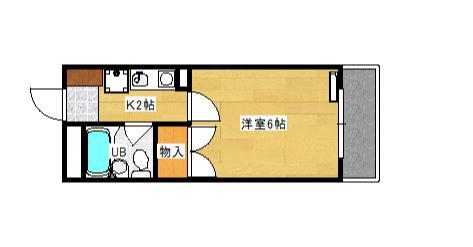 庚午パールマンション(1K/3階)の間取り写真