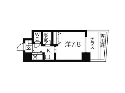 AXIS桜通内山(1K/1階)の間取り写真