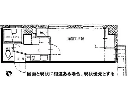 シャトル和庄(1K/2階)の間取り写真