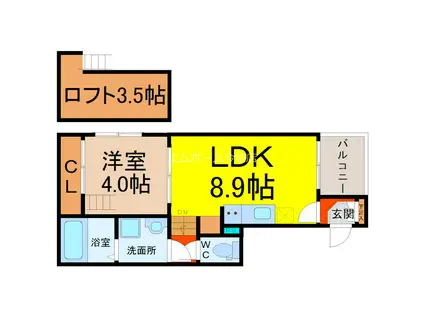 ネマーレ大曽根(1LDK/2階)の間取り写真