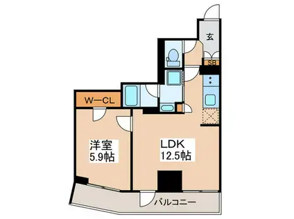 栖 浅草蔵前(1LDK/3階)の間取り写真