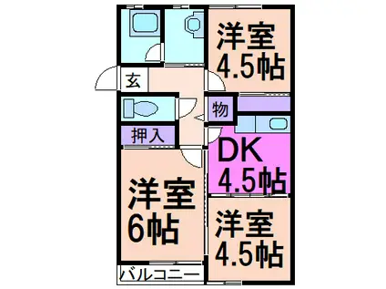 塚原マンションA(3K/3階)の間取り写真