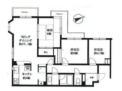 コスモ藤沢グラン・ソル(3LDK/3階)の間取り写真