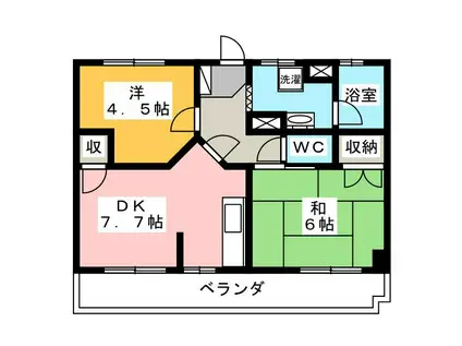 石神井台スカイハイツ(2DK/5階)の間取り写真
