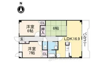 グレースコート恋の窪(3LDK/3階)の間取り写真