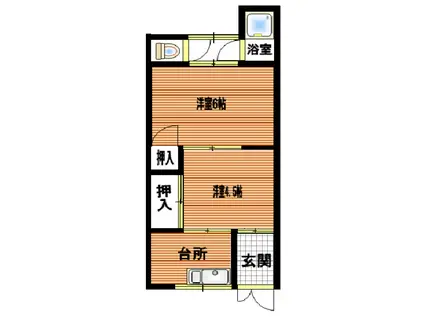 OKハウス有家(2K/1階)の間取り写真