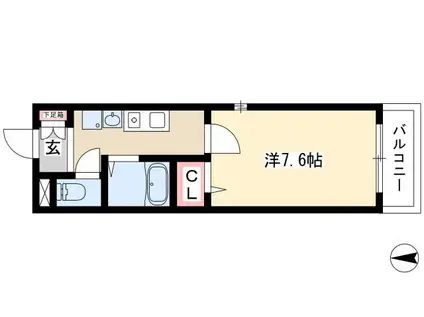 シャノワール(1K/1階)の間取り写真