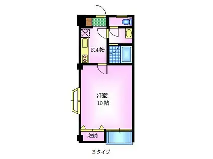 ラ・ビスタ丸の内(1K/2階)の間取り写真