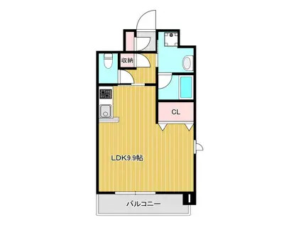 フェリシエ馬借(ワンルーム/2階)の間取り写真