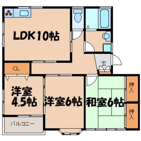 レジデンスせせらぎ(3LDK/1階)の間取り写真