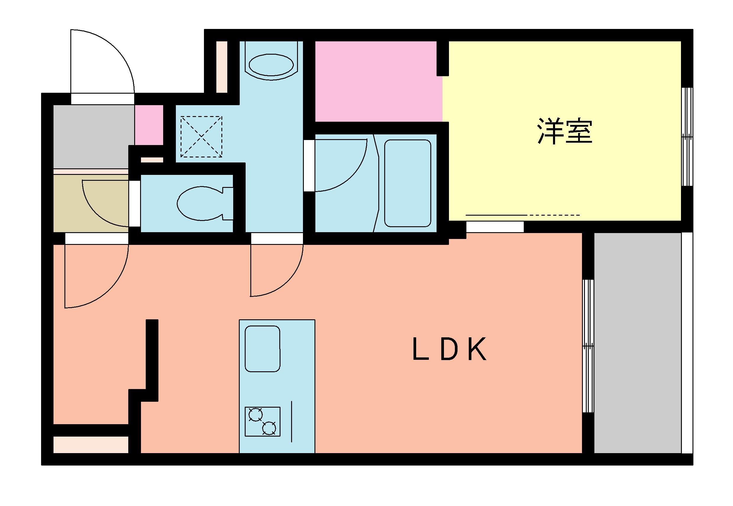 ストーリーズ(1LDK/1階)の間取り写真