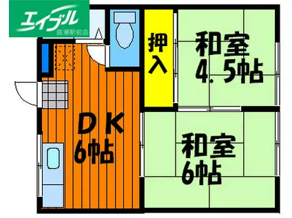 メゾン齋藤(2DK/2階)の間取り写真