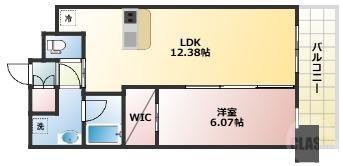 プレジオ三国ASIAN(1LDK/10階)の間取り写真