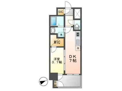 エステムコート名古屋新栄Vラポール(1DK/10階)の間取り写真