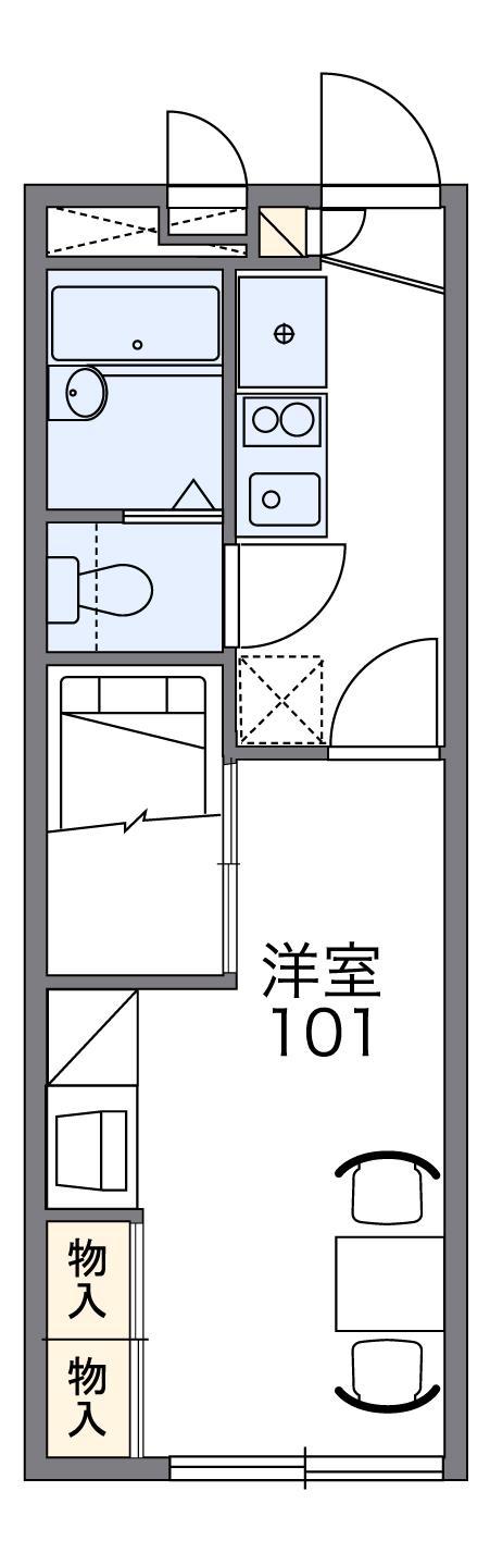 レオパレス伊伝居(1K/2階)の間取り写真