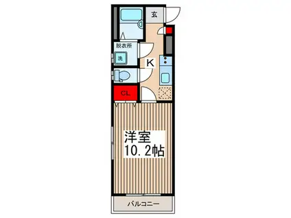 ライジングハウス(1K/4階)の間取り写真