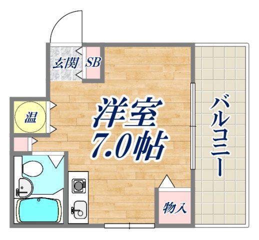 どみとりーときわⅡ(ワンルーム/3階)の間取り写真