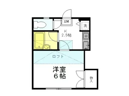 ハイマート小田原(1K/1階)の間取り写真