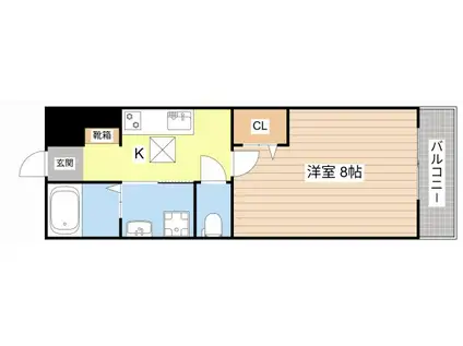 フェニックスII(1K/1階)の間取り写真