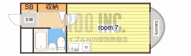 カルム白鷺(ワンルーム/8階)の間取り写真