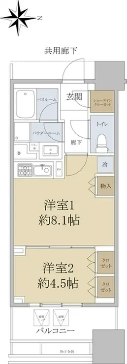 シティタワー銀座東 4階階 間取り