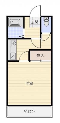 和知コーポ(1K/2階)の間取り写真