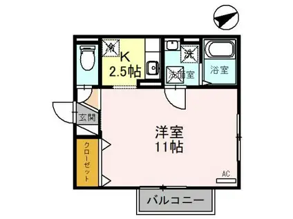 KNKSステラ(1K/1階)の間取り写真