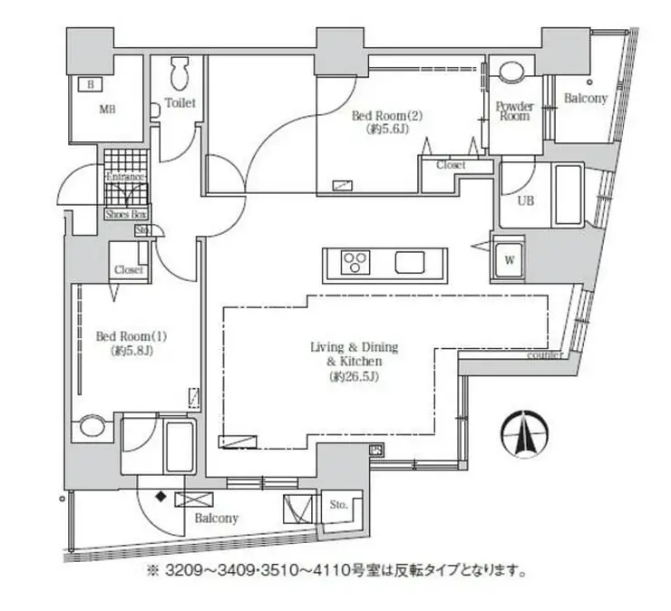 アクティ汐留 41階階 間取り