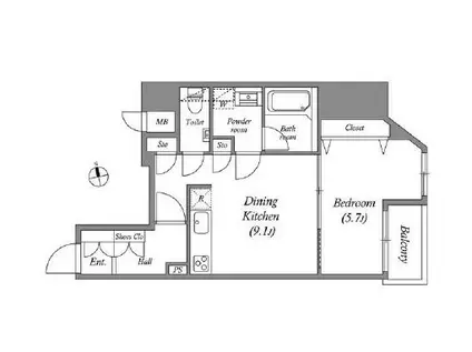 GRAN PASEO本郷三丁目(1LDK/10階)の間取り写真