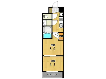 エステムコート京都二条(2K/6階)の間取り写真