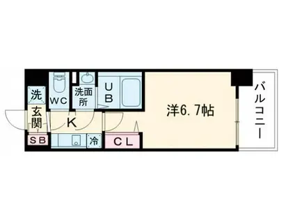 ALIVIS福島海老江(1K/8階)の間取り写真