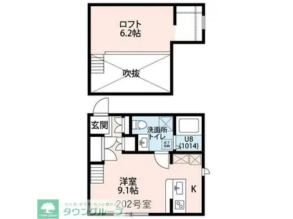 プリマ ラウレアIII(ワンルーム/2階)の間取り写真