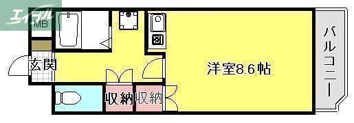 幸町旭ビル(ワンルーム/4階)の間取り写真