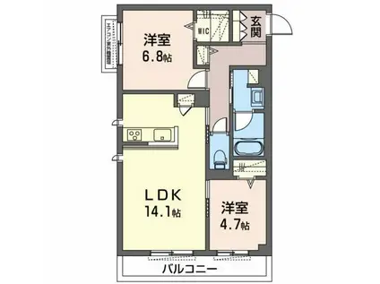 メゾンくにみち(2LDK/2階)の間取り写真
