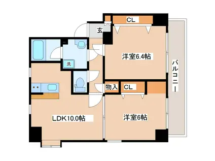 PEACEFUL(2LDK/7階)の間取り写真