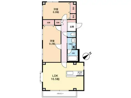 若宮ビル(2LDK/3階)の間取り写真